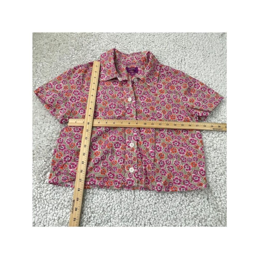 J Crew Cropped Gamine Shirt Liberty Ellie Floral Pink Womens 6 - Picture 7 of 8